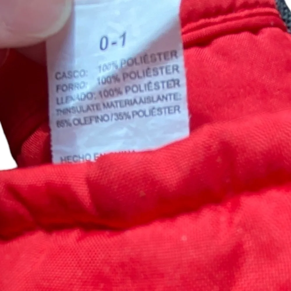 Primaloft Infant Red Snow Mittens Size 0-1